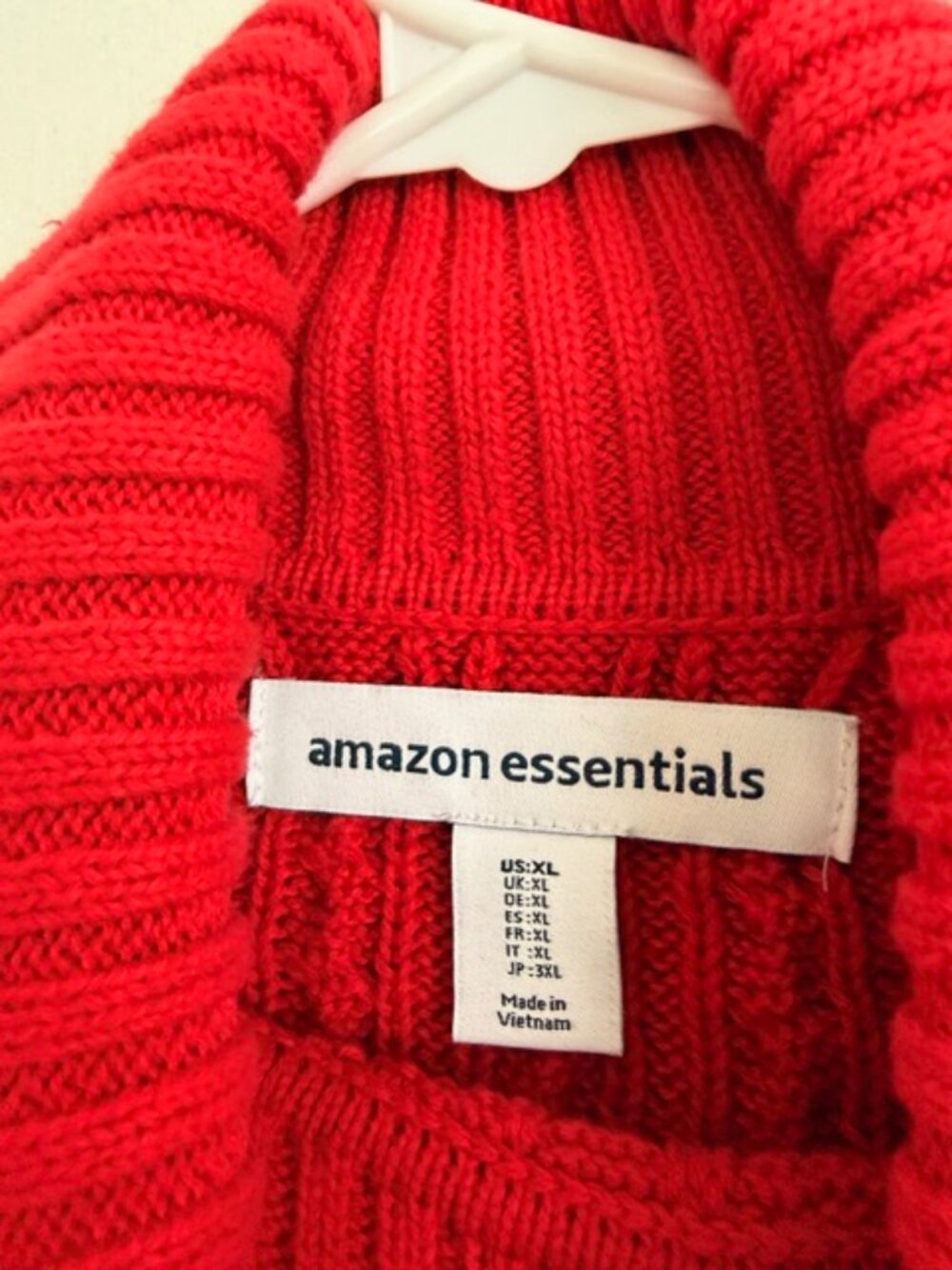 Amazon Essentials Red Cable Knit Turtleneck Sweater – Women’s XL - Picture 4 of 6